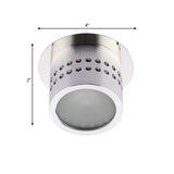 Cylindrical Color Changing Flush Light Contemporary Metal Chrome Finish LED Ceiling Mount Lamp for Corridor