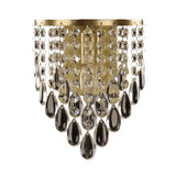 1-Bulb Crystal Raindrop Wall Lighting Idea Simple Brass Cone Living Room Sconce Light Fixture Clearhalo 'Modern wall lights' 'Modern' 'Wall Lamps & Sconces' 'Wall Lights' Lighting' 1034010
