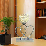 Modern Heart and Dome Table Lamp LED Crystal Table Light for Study Room in Chrome Clearhalo 'Lamps' 'Table Lamps' Lighting' 1034090