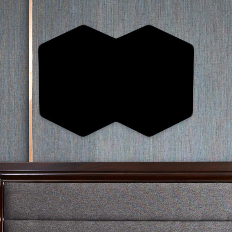 Modern 2/3/4-Light LED Flush Mount Black Hexagon Wall Mounted Light with Aluminum Shade, RGB Colored Light Clearhalo 'Cast Iron' 'Glass' 'Industrial' 'Modern wall lights' 'Modern' 'Tiffany' 'Traditional wall lights' 'Wall Lamps & Sconces' 'Wall Lights' Lighting' 1034134