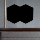 Modern 2/3/4-Light LED Flush Mount Black Hexagon Wall Mounted Light with Aluminum Shade, RGB Colored Light Clearhalo 'Cast Iron' 'Glass' 'Industrial' 'Modern wall lights' 'Modern' 'Tiffany' 'Traditional wall lights' 'Wall Lamps & Sconces' 'Wall Lights' Lighting' 1034134