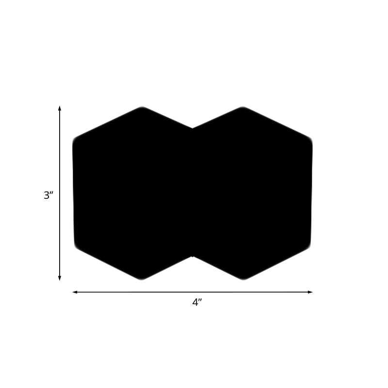 Modern 2/3/4-Light LED Flush Mount Black Hexagon Wall Mounted Light with Aluminum Shade, RGB Colored Light Clearhalo 'Cast Iron' 'Glass' 'Industrial' 'Modern wall lights' 'Modern' 'Tiffany' 'Traditional wall lights' 'Wall Lamps & Sconces' 'Wall Lights' Lighting' 1034136