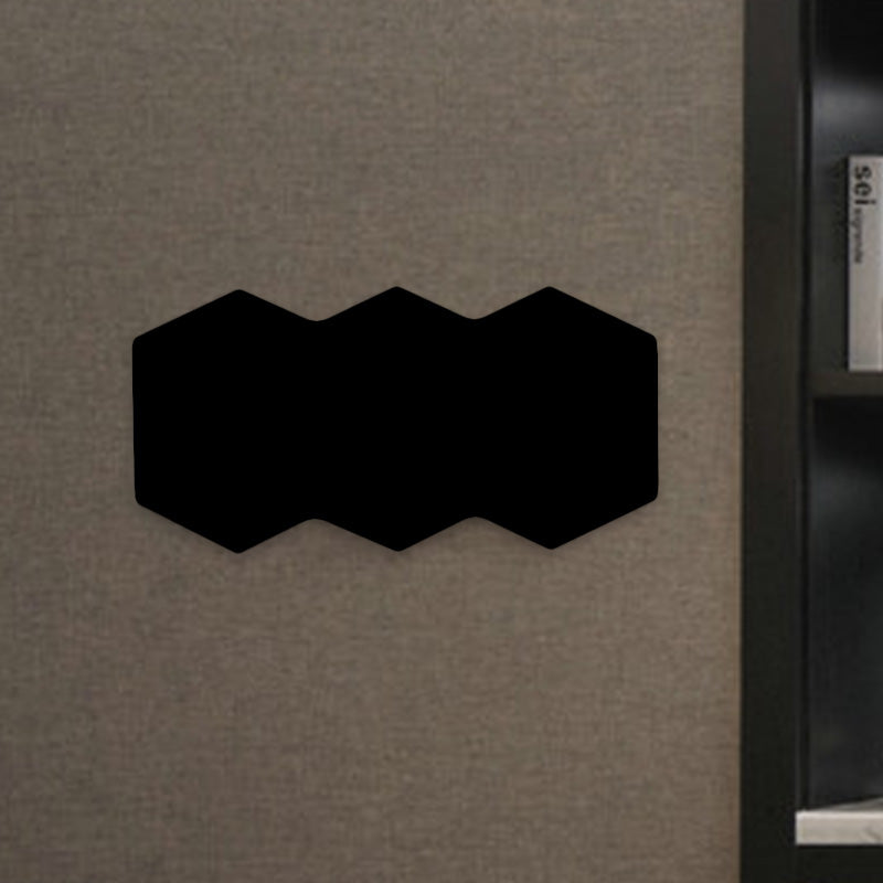 Modern 2/3/4-Light LED Flush Mount Black Hexagon Wall Mounted Light with Aluminum Shade, RGB Colored Light Clearhalo 'Cast Iron' 'Glass' 'Industrial' 'Modern wall lights' 'Modern' 'Tiffany' 'Traditional wall lights' 'Wall Lamps & Sconces' 'Wall Lights' Lighting' 1034139