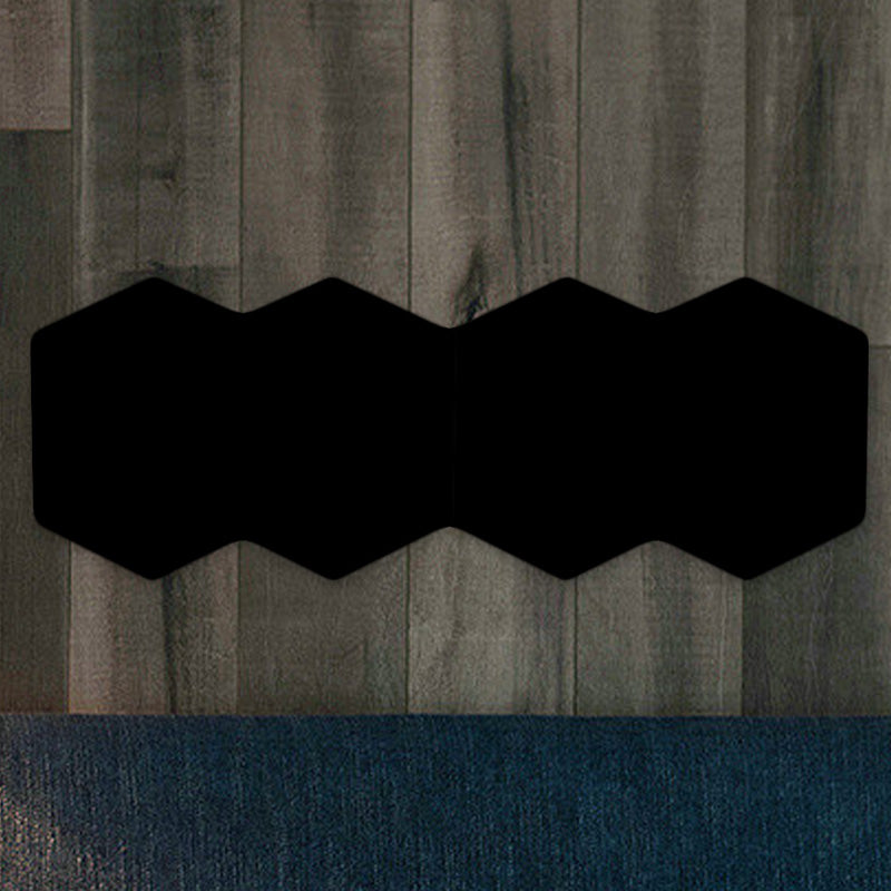 Modern 2/3/4-Light LED Flush Mount Black Hexagon Wall Mounted Light with Aluminum Shade, RGB Colored Light Clearhalo 'Cast Iron' 'Glass' 'Industrial' 'Modern wall lights' 'Modern' 'Tiffany' 'Traditional wall lights' 'Wall Lamps & Sconces' 'Wall Lights' Lighting' 1034144