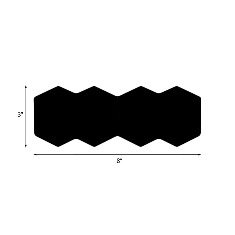 Modern 2/3/4-Light LED Flush Mount Black Hexagon Wall Mounted Light with Aluminum Shade, RGB Colored Light Clearhalo 'Cast Iron' 'Glass' 'Industrial' 'Modern wall lights' 'Modern' 'Tiffany' 'Traditional wall lights' 'Wall Lamps & Sconces' 'Wall Lights' Lighting' 1034146