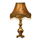 1-Light Scalloped Bell Table Lamp Traditional Brown Fabric Nightstand Light, 13"/16" Width Clearhalo 'Lamps' 'Table Lamps' Lighting' 1034390