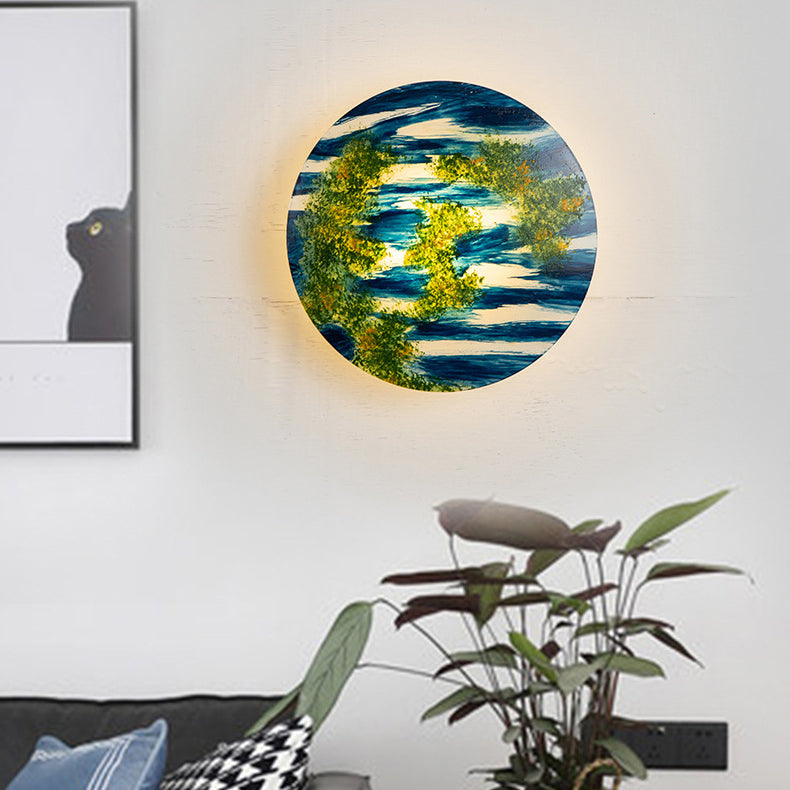 Living Room Flat Planet Wall Light Acrylic Modern Creative Multi-Color Sconce Light Clearhalo 'Wall Lamps & Sconces' 'Wall Lights' Lighting' 103598