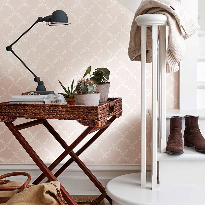 Full Size Harlequin Wall Mural in Pastel Color Non-Woven Fabric Wall Covering for Home Decor, Custom-Printed Pink Clearhalo 'Wall Decor' 'Wall Mural' 1036035