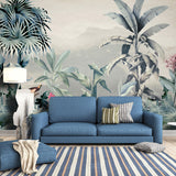 Illustration Style Jungle Wall Art Extra Large Wall Mural Decal for Accent Wall, Made to Measure Clearhalo 'Wall Decor' 'Wall Mural' 1036183