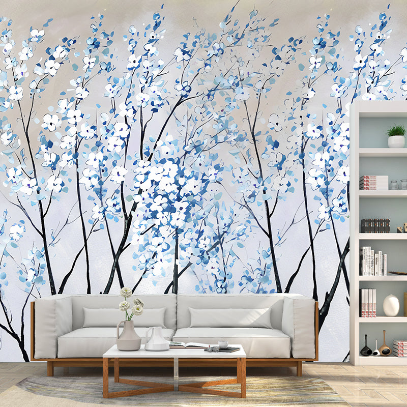 Big Photography Sakura Blossoms Mural Wallpaper Guest Room Decorative Wall Art in Soft Color, Made to Measure Clearhalo 'Wall Decor' 'Wall Mural' 1036207