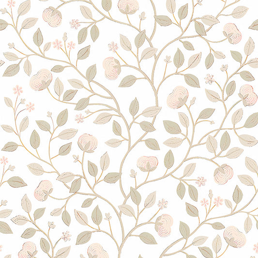 Dense Flower Pattern Wall Mural Decal for Girl's Bedroom Simple Wall Art in Soft Color, Made to Measure Clearhalo 'Wall Decor' 'Wall Mural' 1036255