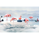 Illustration Flamingo Mural Wallpaper Whole Wall Art for Girl's Bedroom, Made to Measure Clearhalo 'Wall Decor' 'Wall Mural' 1036575