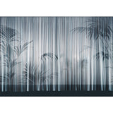 Nordic Plants Wall Mural Decal for Guest Room Decoration, Custom-Made Wall Covering in Pastel Grey