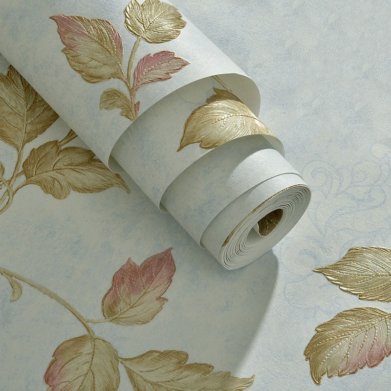 Countryside Embossed Leaves Wall Art in Natural Color Bedroom Decorative Wallpaper Roll, 33' x 20.5" Clearhalo 'Country wall decor' 'Rustic' 'Wallpaper' Wall Decor' 1037073