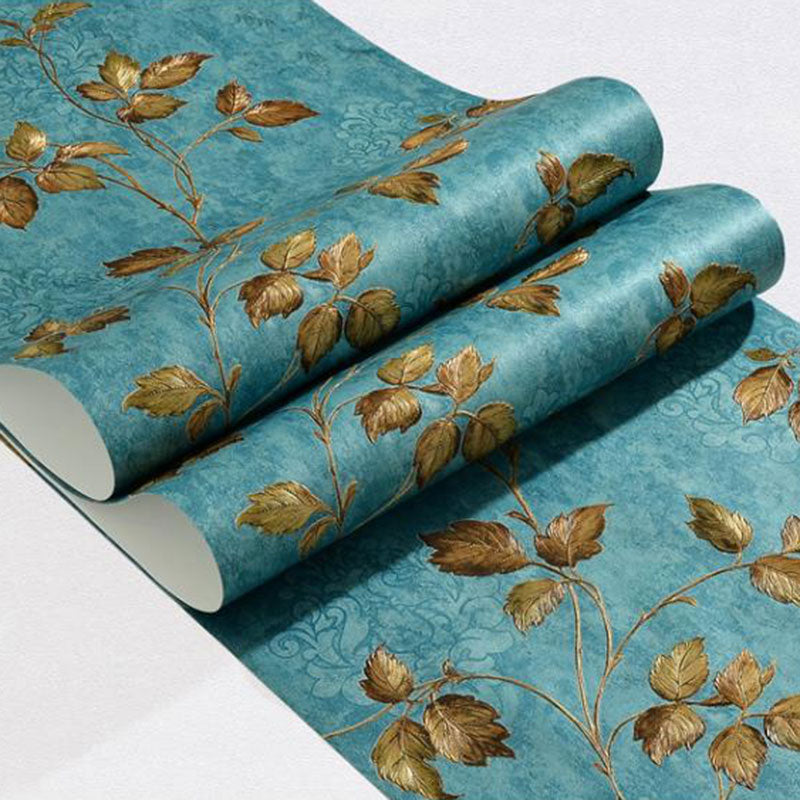 Countryside Embossed Leaves Wall Art in Natural Color Bedroom Decorative Wallpaper Roll, 33' x 20.5" Clearhalo 'Country wall decor' 'Rustic' 'Wallpaper' Wall Decor' 1037076