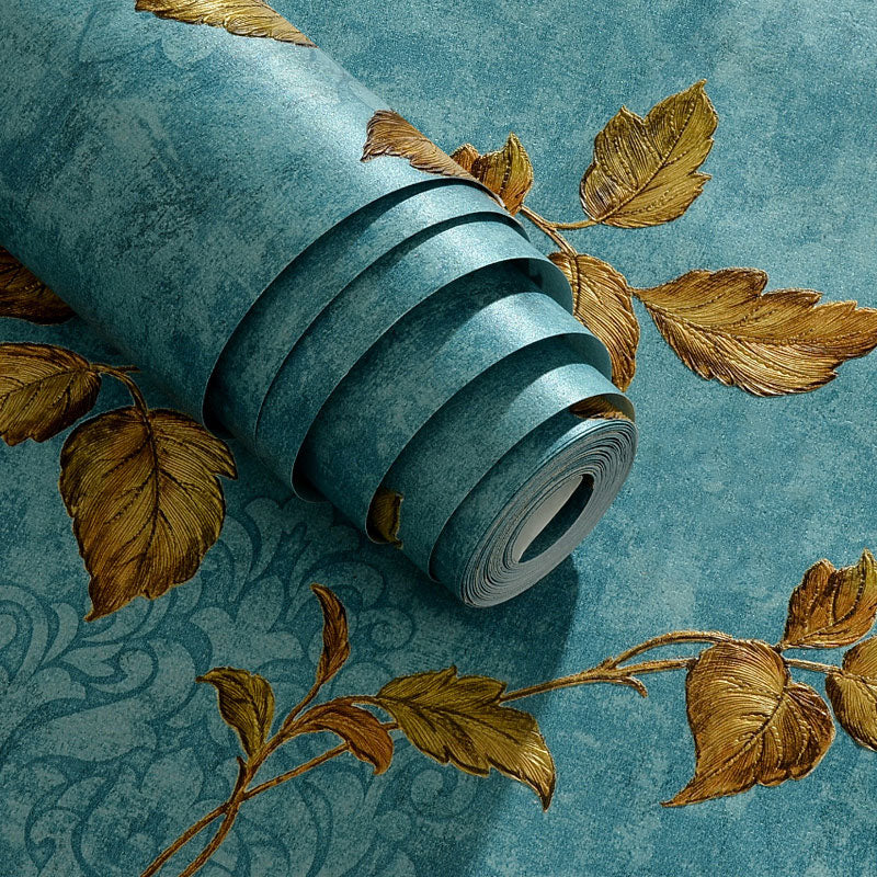 Countryside Embossed Leaves Wall Art in Natural Color Bedroom Decorative Wallpaper Roll, 33' x 20.5" Clearhalo 'Country wall decor' 'Rustic' 'Wallpaper' Wall Decor' 1037077