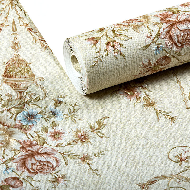 Rustic Blossoms Wallpaper Roll for Guest Room Decoration, 57.1 sq ft. Wall Art in Pastel Color Clearhalo 'Country wall decor' 'Rustic' 'Wallpaper' Wall Decor' 1037113