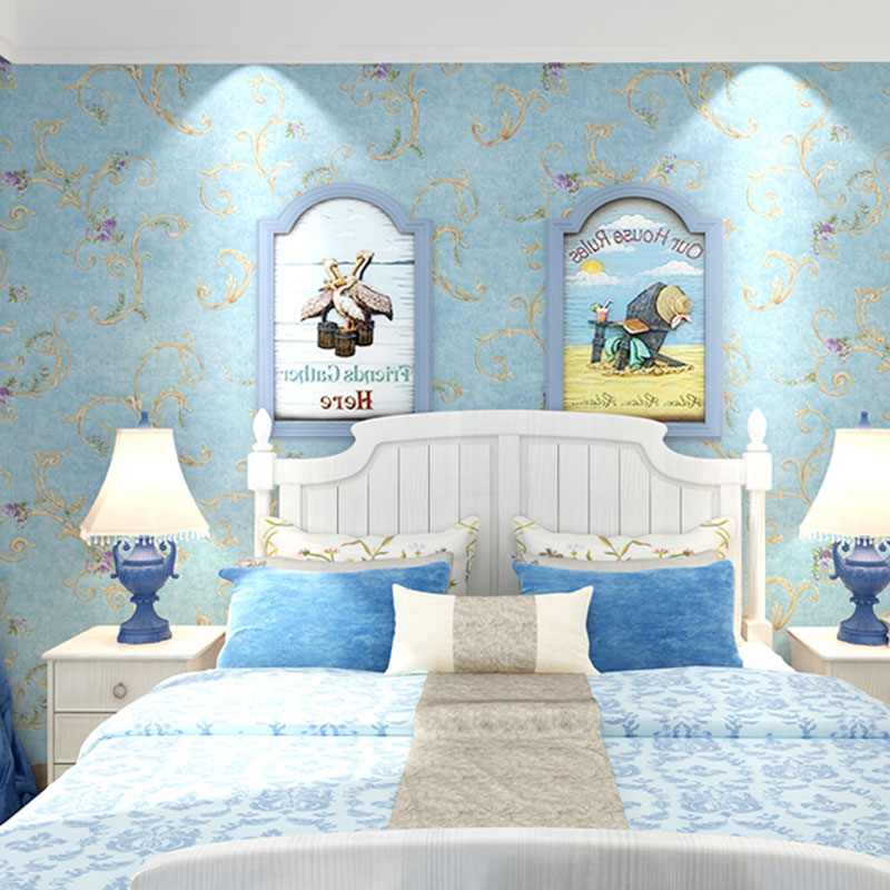 Entwined Flowers Wall Covering for Bedroom Decor Leaves Wallpaper Roll in Natural Color, Moisture-Resistant Clearhalo 'Country wall decor' 'Rustic' 'Wallpaper' Wall Decor' 1037146