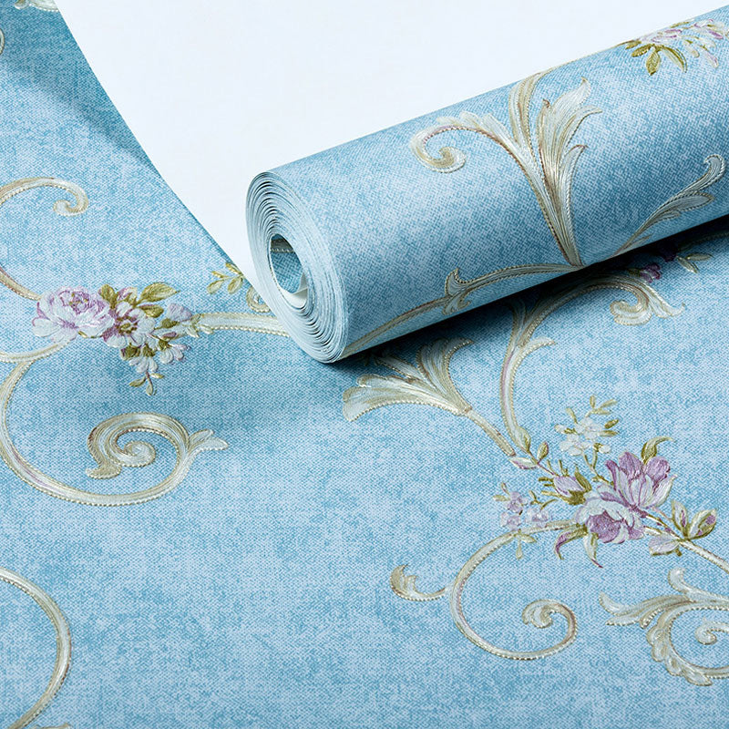 Entwined Flowers Wall Covering for Bedroom Decor Leaves Wallpaper Roll in Natural Color, Moisture-Resistant Clearhalo 'Country wall decor' 'Rustic' 'Wallpaper' Wall Decor' 1037147