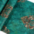 European Wallpaper Roll in Natural Color Damasque and Distressed Surface Wall Art, 20.5"W x 33'L Peacock Green Clearhalo 'Vintage wall decor' 'Vintage' 'Wallpaper' Wall Decor' 1037191