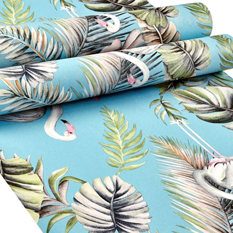 Tropical Flamingo Wall Decor in Neutral Color Non-Woven Fabric Wallpaper for Home Decor, 57.1 sq ft. Clearhalo 'Modern wall decor' 'Modern' 'Wallpaper' Wall Decor' 1037279
