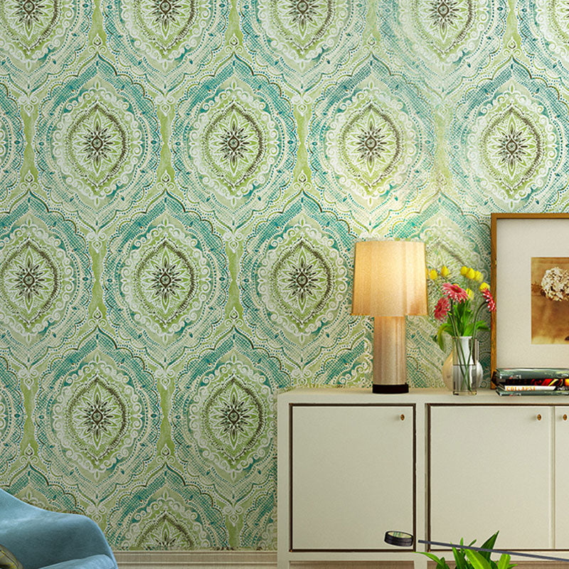 Bohemian Floral Surface Wallpaper in Natural Color Bedroom Wall Covering, 33-foot x 20.5-inch Lemon Green Clearhalo 'Wall Decor' 'Wallpaper' 1037306