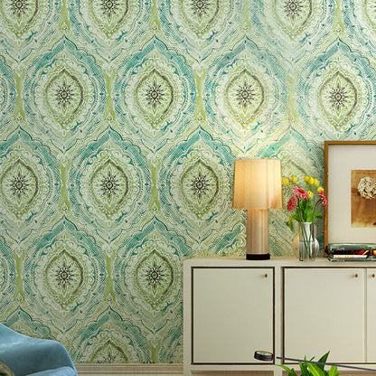 Bohemian Floral Surface Wallpaper in Natural Color Bedroom Wall Covering, 33-foot x 20.5-inch Lemon Green Clearhalo 'Wall Decor' 'Wallpaper' 1037306