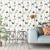 Birch Tree and Butterfly Wallpaper Roll Peel and Stick Wall Covering for Coffee Shop Blue-Green Clearhalo 'Country wall decor' 'Rustic' 'Wallpaper' Wall Decor' 1037438