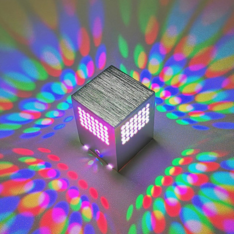 Cutouts Circle Corridor Wall Light Metal Contemporary LED Wall Mount Lighting in Silver, Blue/Red/Purple Light Clearhalo 'Cast Iron' 'Glass' 'Industrial' 'Modern wall lights' 'Modern' 'Tiffany' 'Traditional wall lights' 'Wall Lamps & Sconces' 'Wall Lights' Lighting' 1040868