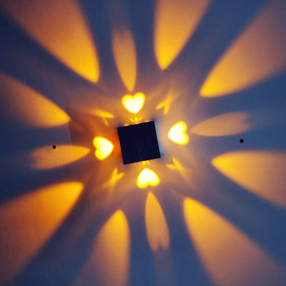 Modern Heart Shaped Sconce Light Fixture Metallic Disco Party LED Wall Lamp in Silver, Purple/Blue/Yellow Light Silver Clearhalo 'Cast Iron' 'Glass' 'Industrial' 'Modern wall lights' 'Modern' 'Tiffany' 'Traditional wall lights' 'Wall Lamps & Sconces' 'Wall Lights' Lighting' 1040871