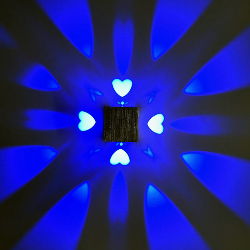 Modern Heart Shaped Sconce Light Fixture Metallic Disco Party LED Wall Lamp in Silver, Purple/Blue/Yellow Light Clearhalo 'Cast Iron' 'Glass' 'Industrial' 'Modern wall lights' 'Modern' 'Tiffany' 'Traditional wall lights' 'Wall Lamps & Sconces' 'Wall Lights' Lighting' 1040872
