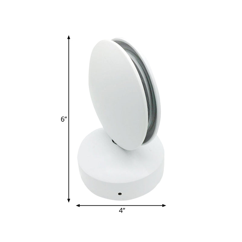 Simple Circle Aluminum Night Table Light LED Wall Mounted Lamp in Purple/Yellow/Red Light, White Clearhalo 'Lamps' 'Table Lamps' Lighting' 1040878