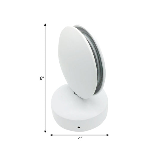 Simple Circle Aluminum Night Table Light LED Wall Mounted Lamp in Purple/Yellow/Red Light, White Clearhalo 'Lamps' 'Table Lamps' Lighting' 1040878