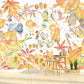 Yellow and White Leaves Mural Wallpaper Water-Resistant Wall Covering for Children's Bedroom Clearhalo 'Wall Decor' 'Wall Mural' 1041304