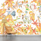 Yellow and White Leaves Mural Wallpaper Water-Resistant Wall Covering for Children's Bedroom Clearhalo 'Wall Decor' 'Wall Mural' 1041305