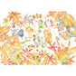 Yellow and White Leaves Mural Wallpaper Water-Resistant Wall Covering for Children's Bedroom Clearhalo 'Wall Decor' 'Wall Mural' 1041306