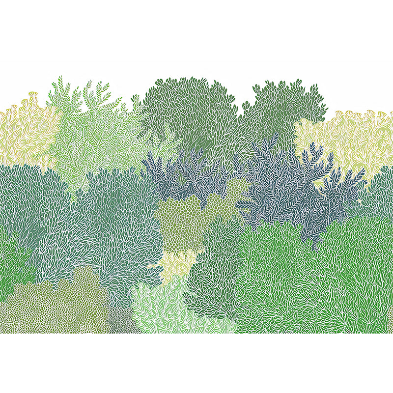 Large Watercolors of Trees Mural for Children Plants Wall Covering in Soft Color, Water-Resistant Clearhalo 'Wall Decor' 'Wall Mural' 1041326