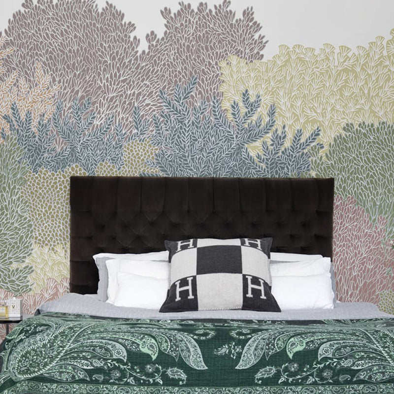 Large Watercolors of Trees Mural for Children Plants Wall Covering in Soft Color, Water-Resistant Purple Clearhalo 'Wall Decor' 'Wall Mural' 1041328