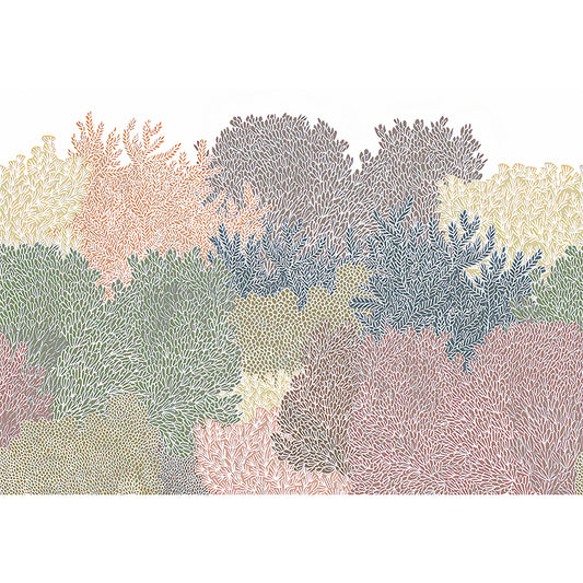 Large Watercolors of Trees Mural for Children Plants Wall Covering in Soft Color, Water-Resistant Clearhalo 'Wall Decor' 'Wall Mural' 1041331