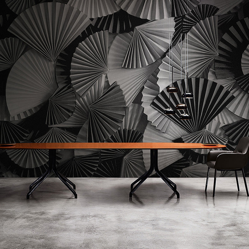 Moisture-Resistant Pleated Fan Mural Wallpaper for Accent Wall Asia Inspired Wall Art, Custom-Printed Clearhalo 'Wall Decor' 'Wall Mural' 1041370