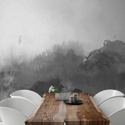 Pastel Color Watercolors Wall Mural Stain-Resistant Wall Covering for Dining Room Decoration Grey Clearhalo 'Wall Decor' 'Wall Mural' 1041396