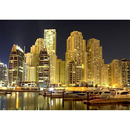 Brown and Gold Skyscrapers Mural Wallpaper Stain-Resistant Wall Decor for Meeting Room Clearhalo 'Wall Decor' 'Wall Mural' 1041679