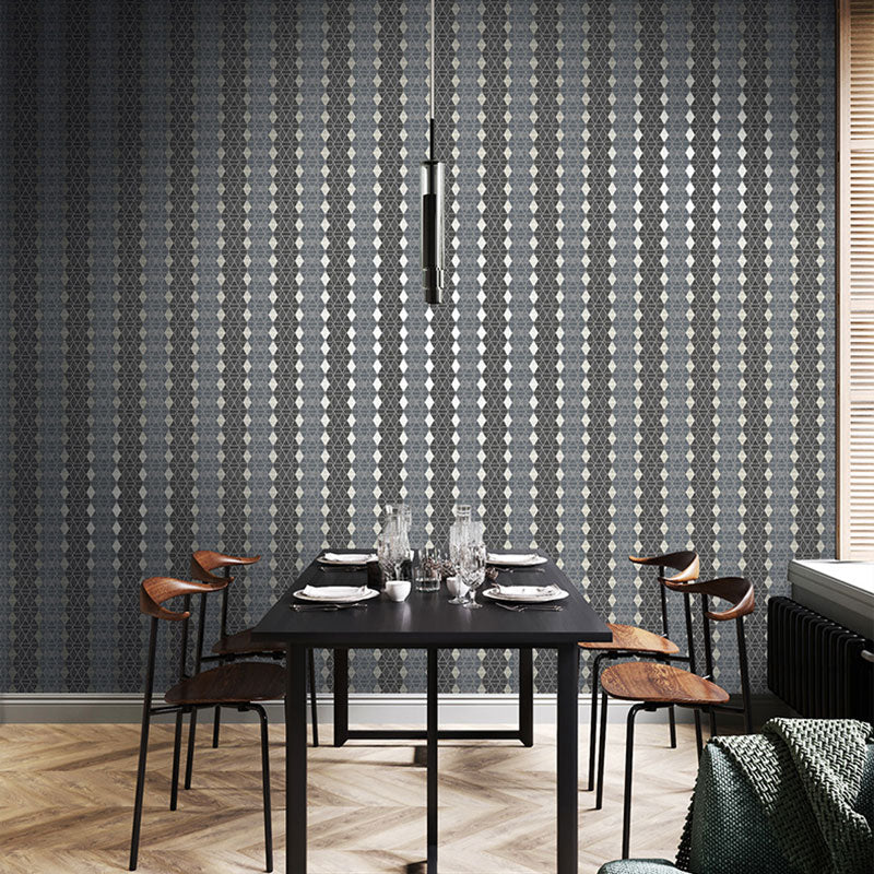 Harlequin Wallpaper Roll for Accent Wall in Pastel Grey, 33'L x 20.5"W, Non-Pasted Gray-Black Clearhalo 'Modern wall decor' 'Modern' 'Wallpaper' Wall Decor' 1041886