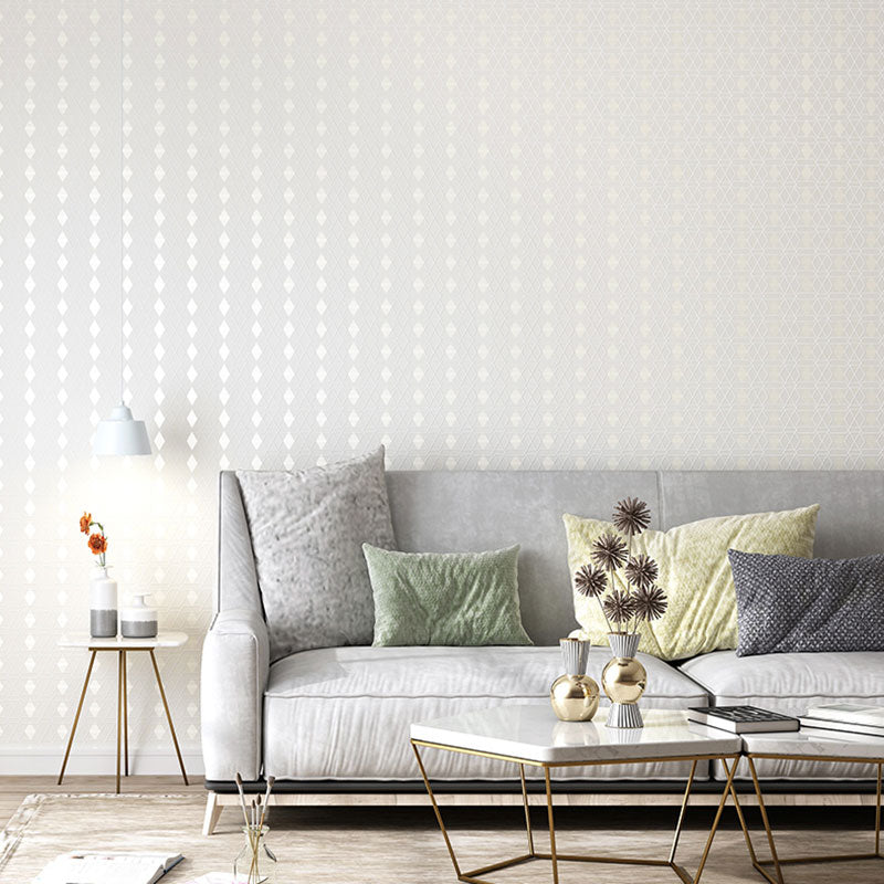 Harlequin Wallpaper Roll for Accent Wall in Pastel Grey, 33'L x 20.5"W, Non-Pasted White Clearhalo 'Modern wall decor' 'Modern' 'Wallpaper' Wall Decor' 1041896
