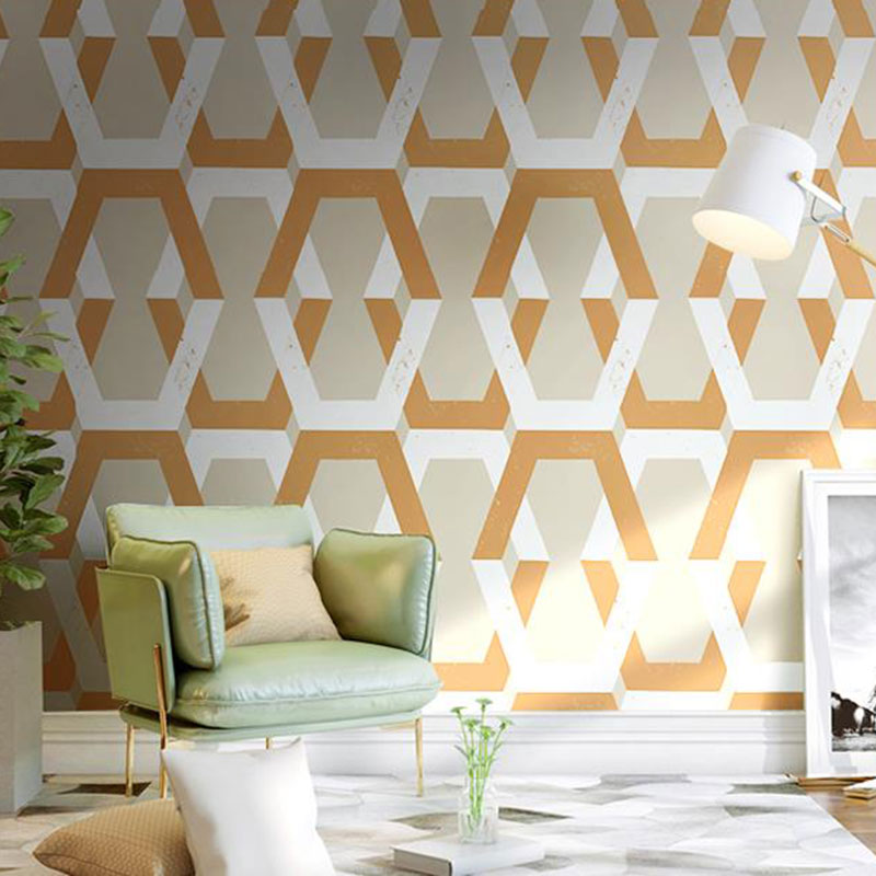 Stain-Resistant Hexagon Wallpaper Roll 33'L x 20.5"W Minimalist Wall Covering for Home Decoration Clearhalo 'Modern wall decor' 'Modern' 'Wallpaper' Wall Decor' 1041945