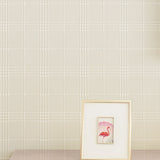 Linen Surface Wall Covering for Accent Wall Contemporary Wallpaper Roll, 31' x 20.5" Beige