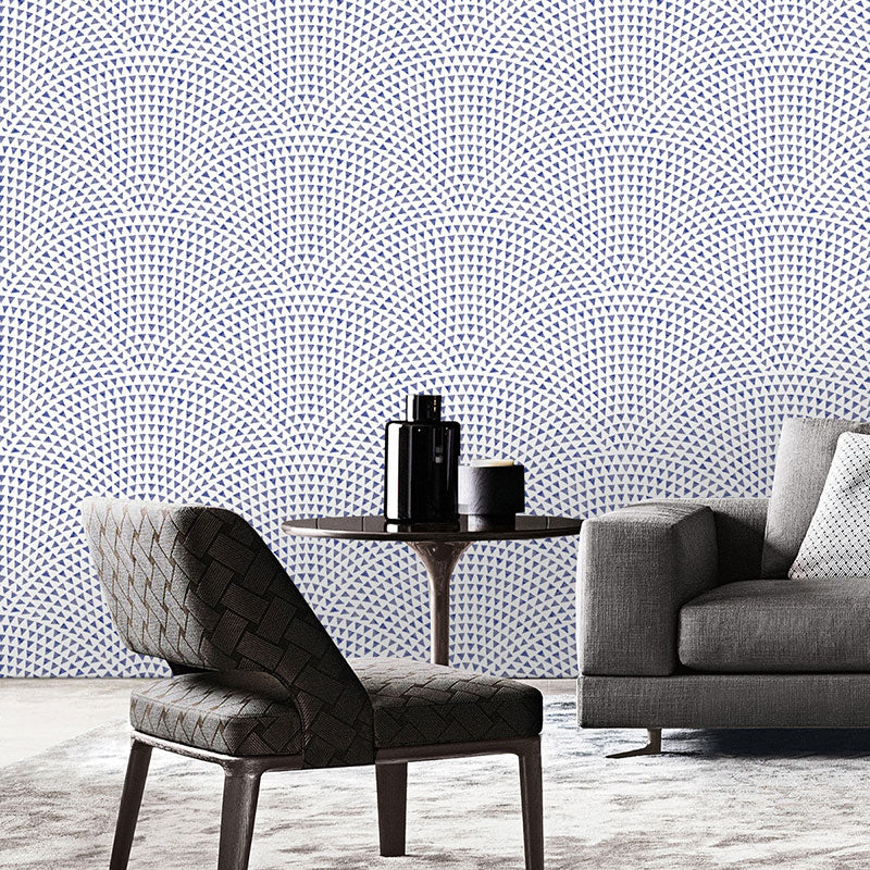Pastel Blue Geometries Wall Covering Moisture-Resistant Wallpaper for Accent Wall, Easy to Remove Blue-White Clearhalo 'Modern wall decor' 'Modern' 'Wallpaper' Wall Decor' 1041992