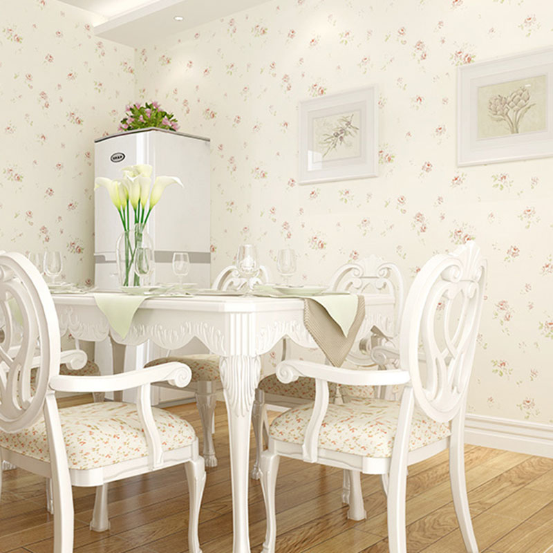 Rustic Non-Woven Fabric Wall Covering Natural Color Flower Wallpaper, 33'L x 20.5"W Clearhalo 'Country wall decor' 'Rustic' 'Wallpaper' Wall Decor' 1042131