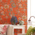 Blossoming Trees Wall Covering Living Room Decorative Garden Wallpaper, Peel and Stick, 31'L x 20.5"W Orange Clearhalo 'Country wall decor' 'Rustic' 'Wallpaper' Wall Decor' 1042178