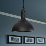 Metal Aged Brass/Black Pendant Lighting Dome Shade 1 Light Vintage Style Hanging Ceiling Lamp for Balcony Clearhalo 'Art Deco Pendants' 'Black' 'Cast Iron' 'Ceiling Lights' 'Ceramic' 'Crystal' 'Industrial Pendants' 'Industrial' 'Metal' 'Middle Century Pendants' 'Pendant Lights' 'Pendants' 'Rustic Pendants' 'Tiffany' Lighting' 1043907